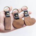 thumbnail image 3 of HAHDAXIA 20 Pack Wooden Keychain Blanks Wood Engraving Blanks Key Chain Unfinished Rectangle Round Wood Key Tags with Leather Strap Keyring for DIY Gift Craft Supplies, 3 of 7