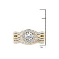 thumbnail image 4 of 1-1/4 Carat T.W. Diamond Criss-Cross Shank Halo 14kt Yellow Gold Engagement Ring Set, 4 of 5