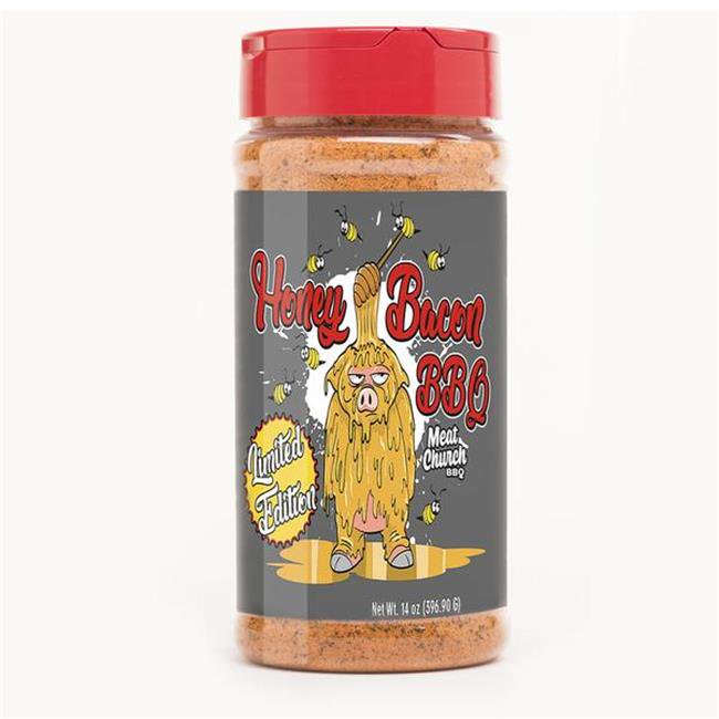 Meat Church 8060823 14 oz BBQ Rub Honey Bacon Seasoning Bottle