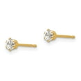 thumbnail image 2 of 14K Yellow Gold Earring Stud Women'S Cubic Zirconia CZ 3 mm, 2 of 3