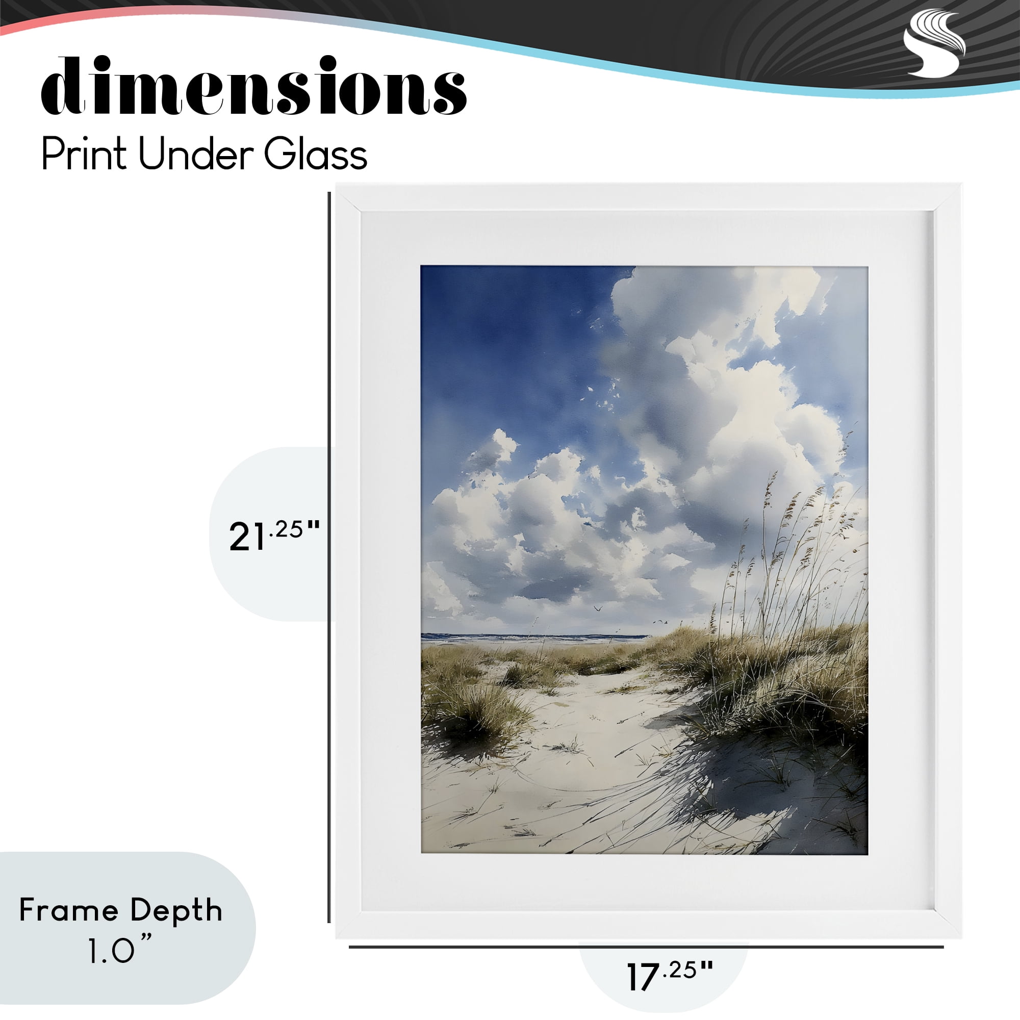 Stupell Industries Dunes In The Sunshine White Framed Print Under Glass, design by Franklyn Gregory