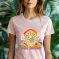 thumbnail image 5 of Hello Sunshine Retro T-Shirt – Hippie Summer Vibe Graphic Tee, Light Pink, Size M, 5 of 6