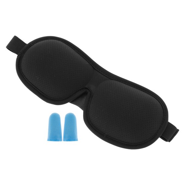 1 Set Máscara de Sueño 3D de Estilo de Malla Negra Suave Cubierta para Ojos 3D para Descanso
