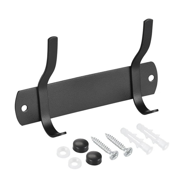 Uxcell Black Wall Mounted with 2 Hooks Coat Hook Rack Wall Hanger