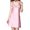 Pink, variant on PMVFHDE Women's Ice Silk Summer Nightdress with Built in Chest Pad Solid Color Plus Size Home Wear Cute Pajamas Comfort