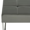 thumbnail image 4 of Safaiveh Roitfeld Modern Glam Upholstered Rectangular Ottoman, Grey/Chrome, 4 of 5