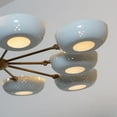 thumbnail image 3 of Flowerpetal Chandelier – Perforated Bowl Shade, Stilnovo Style Mid Century Modern Brass Sputnik Pendant Light, Pastel Finish, 3 of 4
