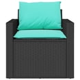 thumbnail image 3 of vidaXL 4 Piece Garden Sofa Set with Cushions Black Poly Rattan, 3 of 5