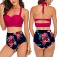 thumbnail image 3 of ONLYSHE Sexy Bikini Bathing Suits for Women Two Piece Swimsuits High Waisted Swimwear With Bikini Shorts, 3 of 6