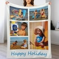 thumbnail image 3 of Custom Blanket with Photo Text Personalized Throw Blanket Customized Blanket for Her for Him Flannel Blankets Father's Day Mother's Day Birthday Valentines, Navy, 40"x50", 3 of 6