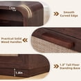 thumbnail image 6 of 2 Drawers Rattan Nightstand, Boho Bedside Table Large Night Table with Charging Station, Farmhouse End Side Table for Bedroom, Living Room, Walnut, 6 of 10