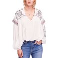 thumbnail image 1 of Blusa bordada Free People con cuello en V para mujer color hueso mediana, 1 of 1