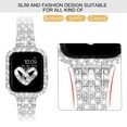 thumbnail image 6 of Yepband Hard PC Bling Watch Case + Bling Diamond Jewelry Watch Band Compatible with Apple Watch Series 9 8 7 SE 6 5 4 3 45mm 44mm 41mm 38mm 40mm 42mm Women Metal Jewelry Bracele for iWatch Series, 6 of 12