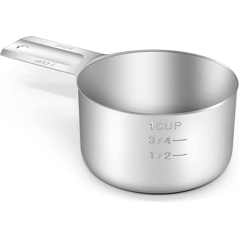 1 Cup (240 ml | 240 CC | 8 oz) Measuring Cup, Stainless Steel Measuring Cups, Metal Measuring Cup, Kitchen Gadgets for Cooking