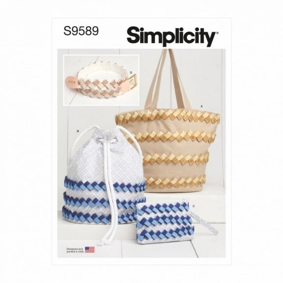 Simplicity Sewing Pattern 9589 Bags, Belts OS (One Size Only)