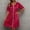 Red, variant on Women's V-Neck Ice Silk Nightgown, Cooling Short Sleeve Sleepwear Dress, Summer Silky Loungewear, Elegant Satin Pajamas, Breathable Nightshirt, Moisture Wicking Sleep Dress, Casual Home Wear