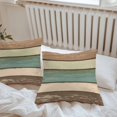 thumbnail image 4 of Retro Outdoor Pillow Covers Set of 2 Green Brown Stripes Antique Wood Background Waterproof Throw Pillow Case Decorative Square Cushion Cover for Patio Couch Garden Balcony, 16"x16", 4 of 9