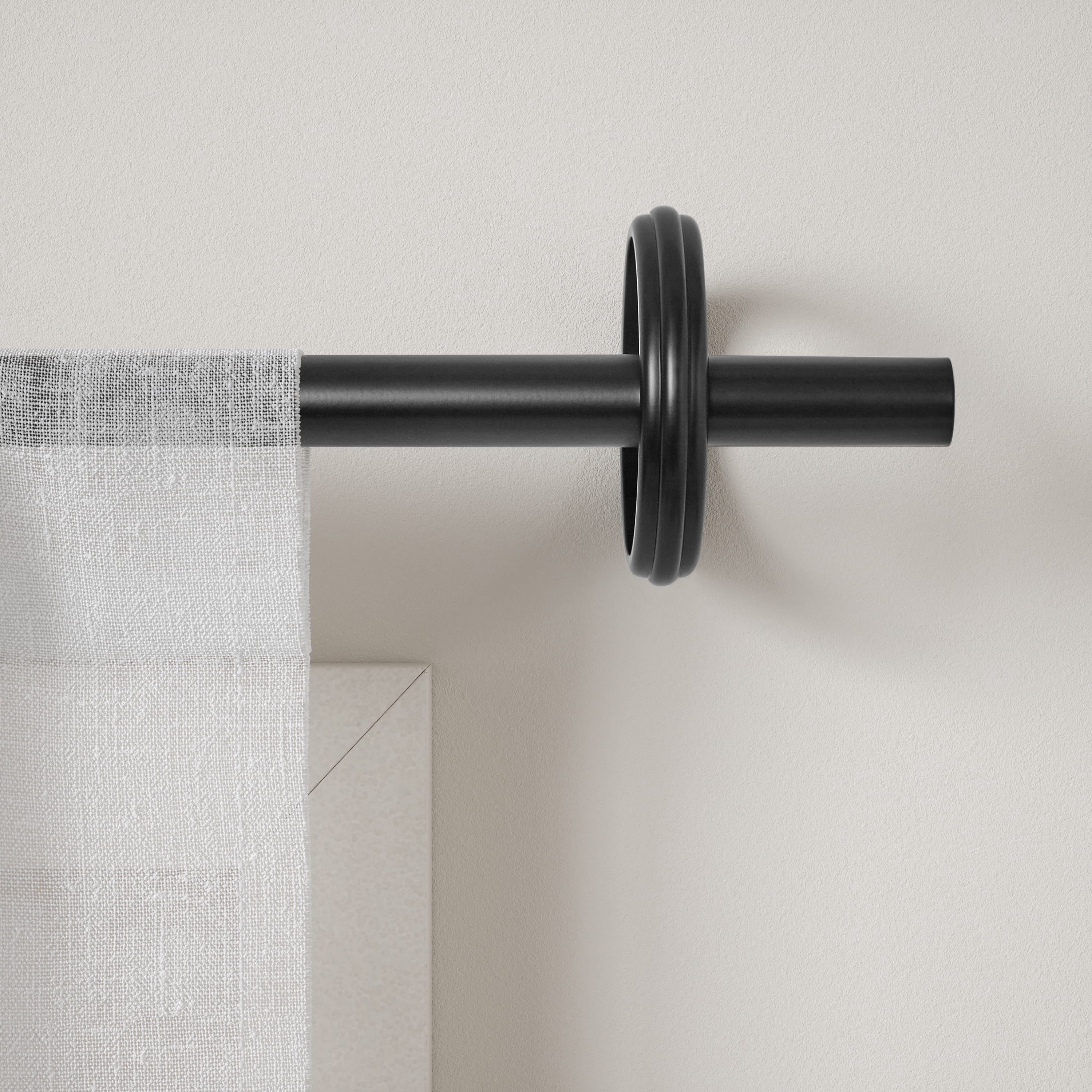 Umbra 1" Allura Curtain Rod, 44-120", Black