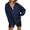 # BLUE, variant on SWQZVT Womens Hoodies Button Up V Neck Long Sleeve Pullover for Women Side Slit Sweatshirts Casual Fall Hooded Tops L