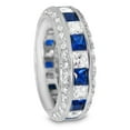 thumbnail image 6 of LaRaso & Co His and Hers Wedding Ring Set Sterling Silver Blue Sapphire Rings Women Men 11/6, 6 of 8