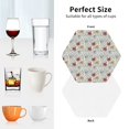thumbnail image 6 of Yiaed Funny Cat White Print Leather Coasters for Drinks - Cup Coasters Coffee Table Kitchen Table Bar, Home & Office Gifts Handmade Drink Coasters-Hexagon, 6 of 6