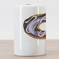 thumbnail image 3 of Desert Ceramic Toothbrush Holder, Digital Illustration of a Glazed Doughnut Traditional American Food, Decorative Versatile Countertop for Bathroom, 4.5" X 2.7", Multicolor, 3 of 4