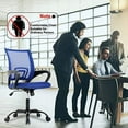 thumbnail image 4 of BestOffice Ergonomic Office Chair Executive Mesh, Lumbar Support Armrest Modern Mid Back Rolling Swivel for Adults, Blue, 4 of 7