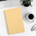 thumbnail image 5 of Blank Spiral Notebook, 5" X 8" Hardcover Sketch Book, Glossy Card Cover Leather Grain Texture, 180掳 Lay-Flat Binding, for School Work, Yellow, 5 of 6