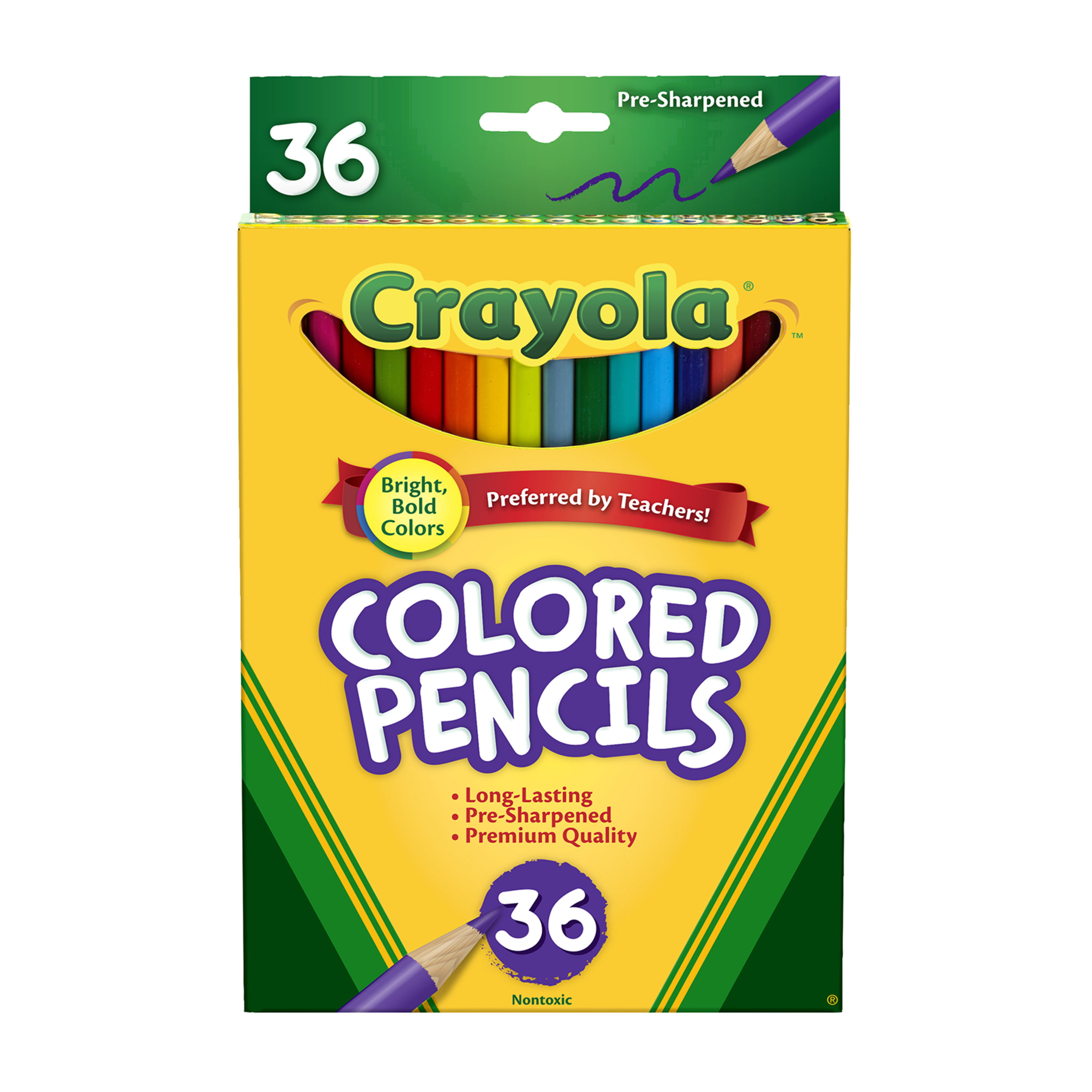 12ct Crayola Colored Pencils Pre-Sharpened & 24ct Crayola Crayons Basic Bundle Binney & Smith 