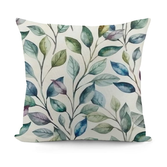 SHANXI Leaf Print Decorative Throw Pillow Cover for Outdoor Couch  12x12in