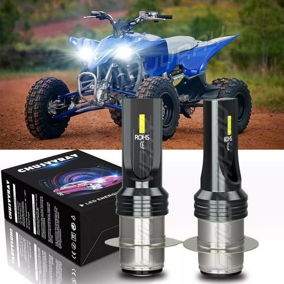20000LM H6 LED Headlight Bulbs Upgrade Kit 6000K Crystal White 2Pcs - for Yamaha YFZ 450 2004-2013