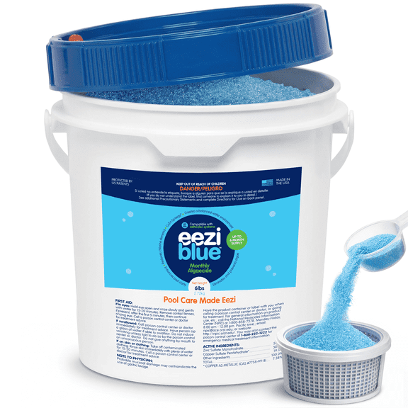 Eeziblue Monthly Pool Algaecide, Pool Booster for All Algae, 6 lbs Bucket