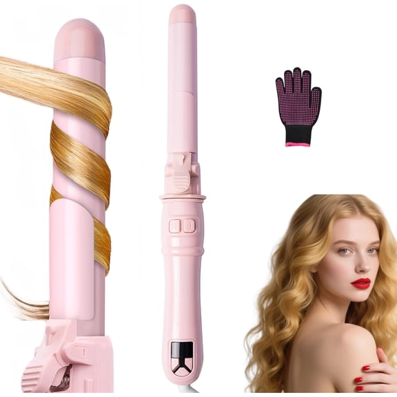 Automatic Curling Wand Rotating Iron Pink 1.1 Inch Hair Curler Tool