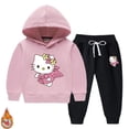 thumbnail image 5 of Hello Kitty-Conjunto de suéter con capucha para niños, Tops estampados bonitos, ropa cálida de lana a la moda para niñas, Otoño e Invierno, 5 of 5