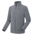 thumbnail image 2 of Mens Polar Fleece Zip Up Jacket Winter Warm Stand Collar Coats with Pockets for Men Loose Solid Color Outerwear (Gray L), 2 of 6