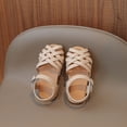 thumbnail image 4 of IUJSOY Toddler Girls Sandals Open Toe Strappy Gladiator Sandals Lightweight Flats Beach Shoes, 4 of 7