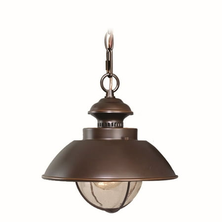 

Vaxcel Harwich 1 Light Bronze Coastal Outdoor Barn Dome Pendant Clear Glass
