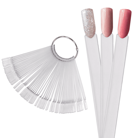 Beauticom Fan-Shaped Nail Art Display - 50pcs - Clear