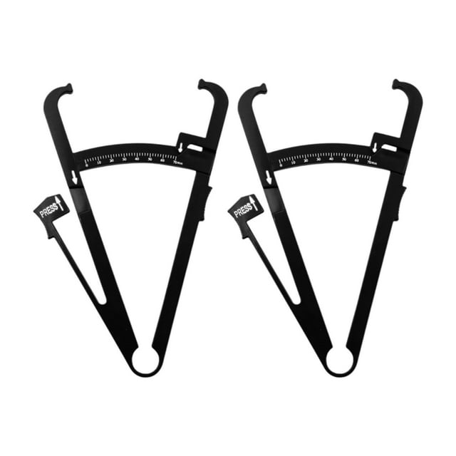 2 piezas de calibrador de pliegues cutáneos, cinta métrica, herramienta de medición de grasa corporal Escala única negra
