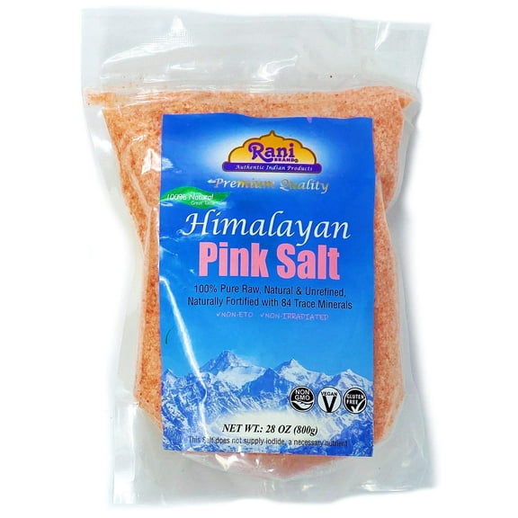 Rani Himalayan Pink Salt (84 Essential Trace Minerals) 800g (28oz) ~ All Natural | Vegan | Gluten Friendly | NON-GMO (Resealable Pouch)