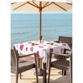 thumbnail image 2 of Outdoor Tablecloth with Umbrella Hole and Zipper, Pink Love Square Table Cloth 60x60 Inch Waterproof Tablecloth, Valentine's Day Watercolor Heart Romantic Picnic Table Cover for Patio Camping, 2 of 7
