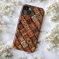 thumbnail image 6 of Vintage Floral Tile Phone Case, Boho Mandala Pattern Protective Cover in Warm Earth Tones for iPhone 16 15 14 13 12 11 Pro Max Mini Plus, 6 of 6