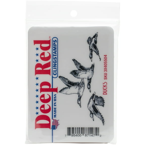 Deep Red Stamps Ducks Rubber Cling Stamp 3.1 x 1.6 inches.