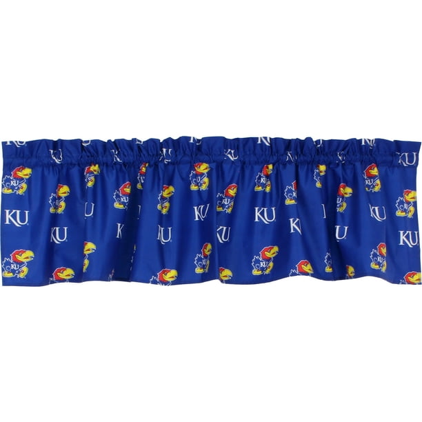Kansas Jayhawks 100 Cotton 84 X 15 Curtain Valance 1 Panel Walmart Com Walmart Com