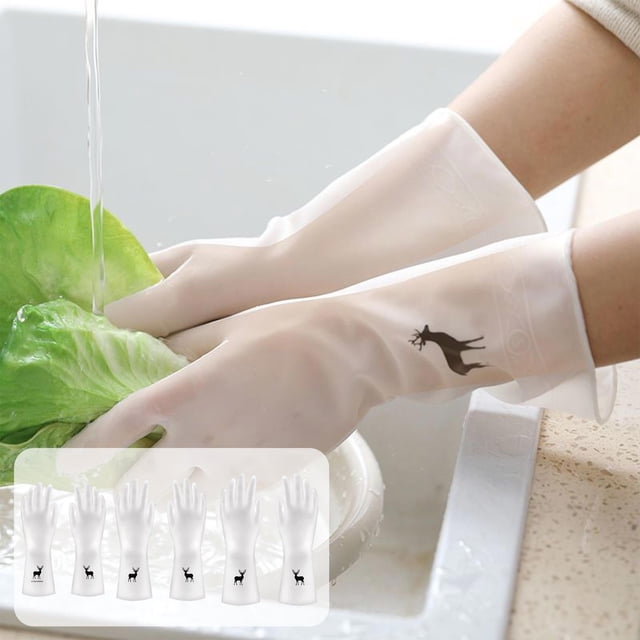 Guantes impermeables de látex para lavar platos de látex Medium | Limpieza doméstica con puño largo | Protección duradera para manos en cocina, lavandería y jardinería | Flexible y resistente al