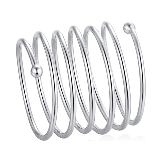 Anillo de dedo completo de primavera estirable Silvora Anillo de plata esterlina S925 apilable para mujeres y niñas