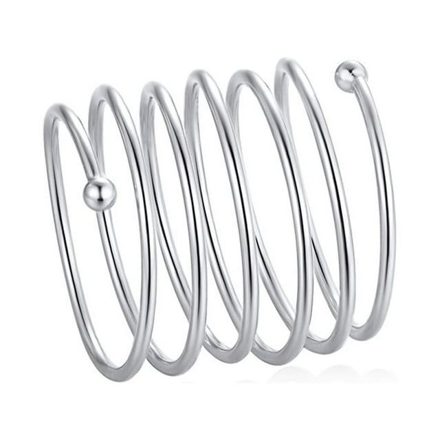 Anillo de dedo completo de primavera estirable Silvora Anillo de plata esterlina S925 apilable para mujeres y niñas