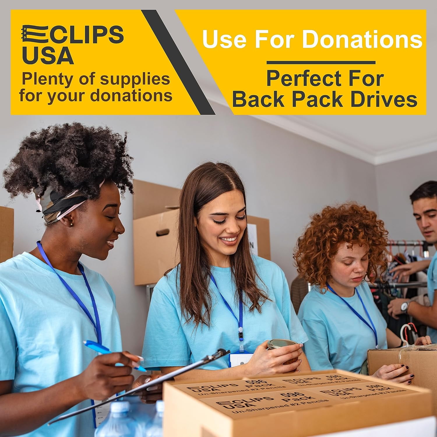 E-Clips USA Graphite Pencils, Unsharpened Drawing Pencils with Erasers, 576 Bulk Pack