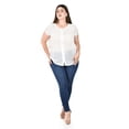 thumbnail image 4 of Blusa ligera con detalle de botones Roman Fashion /Tallas Extras, 8001 (Blanco) blanco 38, 4 of 5