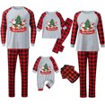 thumbnail image 5 of Odeerbi Christmas Pajamas for Family Holiday Long Sleeve Family Christmas Pajamas Matching Sets Dad Casual Printed Top with Bottom Outfits Home Wear Sleepwear Family Matching PJs Set Red, 5 of 5